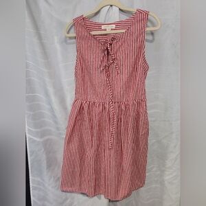 Red Striped Midi Dress